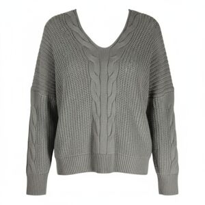 Poof! Women's Charcoal V-Neck Sweater